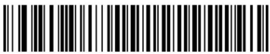 Black and white barcode image with vertical lines and a small number '1' at the top