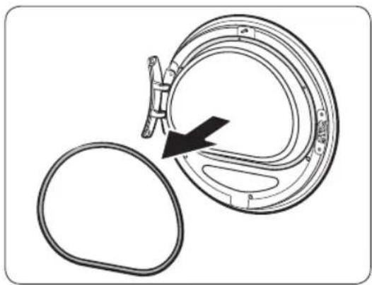 Diagram of a mechanical component with a circular housing and a black arrow indicating direction (no text or symbols).