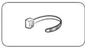 Simple line drawing of a curved object resembling a stylized tool or bracket.