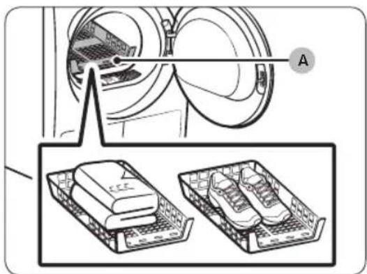 Diagram showing a device with labeled components and two views of a device with visible text labels.