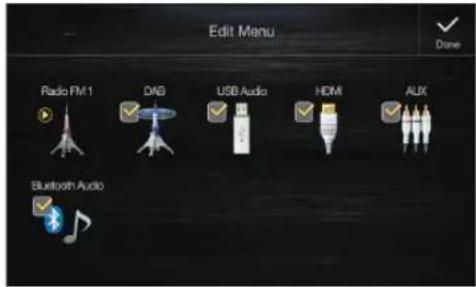 Edit Menu Radio FM1 DVB USB Audio HDMI AUX Bluetooth Audio