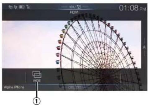 01:08 PM HDMI Alpine iPhone WIDE OLED TO ①