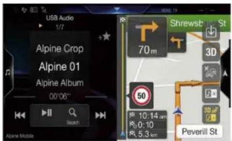 USB Audio 1/7 Alpine Crop Alpine 01 Alpine Album 00'06" Search Alpine Mobile Shrewsb St 70 m 3D 50 10:14 am R: 0:10 R: 5.3 km Peverill St