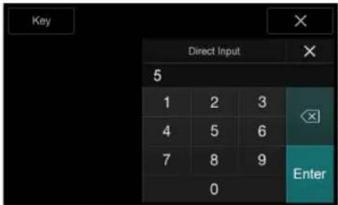 Key Direct Input 5 1 2 3 4 5 6 7 8 9 0 Enter