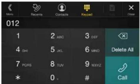 012 1 2 ABC 3 DEF 4 GHI 5 JKL 6 MNO Delete All 7 PQRS 8 TUV 9 WXYZ Call * 0 . #