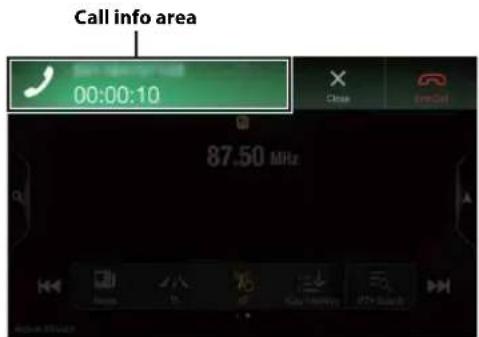 Call info area 00:00:10 87.50 MHz