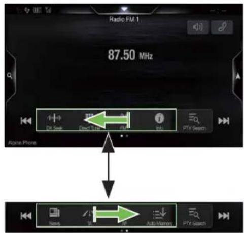 Radio FM 1 87.50 MHz On Track On Tube PTV Search Alpine Phone Name Auto Memory PTV Search