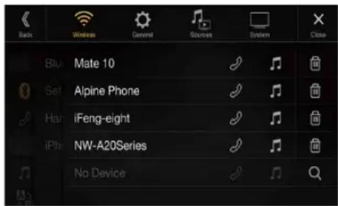 Back Wireless General Sources System Close Blu Mate 10 Set Alpine Phone Har iFeng-eight iPhone NW-A20Series No Device
