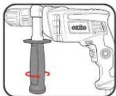 Ozito HDR-7113 - Attaching The Side Handle - 3