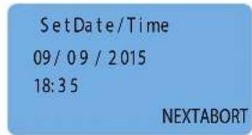 SetDate/Time 09/09/2015 18:35 NEXTABORT