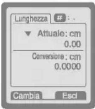 Lunghozza # Attuale: cm 0.00 Conversione: cm 0.0000 Cambia Esci