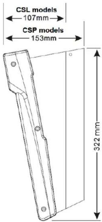 CSL models 107mm CSP models 153mm 322 mm
