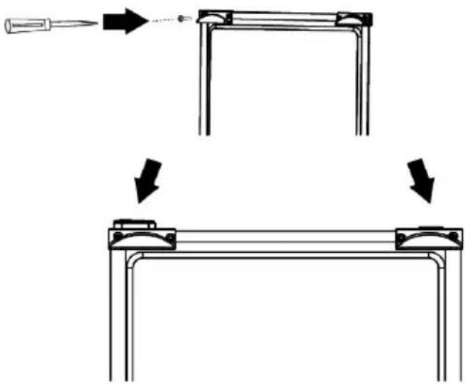 Diagram illustrating a tool application on a bracket with directional arrows indicating movement or assembly steps.