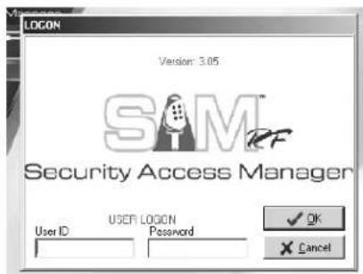 LOGON Version: 3.05 SM Security Access Manager User ID USER LOGON Password OK Cancel
