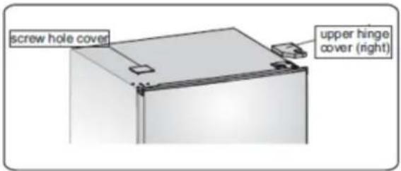 screw hole cover upper hinge cover (right)