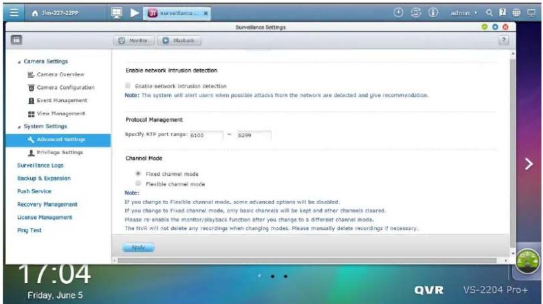 Jim-227-22PP Surveillance Settings Monitor Playback Camera Settings Camera Overview Camera Configuration Event Management View Management System Settings Advanced Settings Privilege Settings Surveillance Logs Backup & Expansion Push Service Recovery Management License Management Ping Test Enable net…