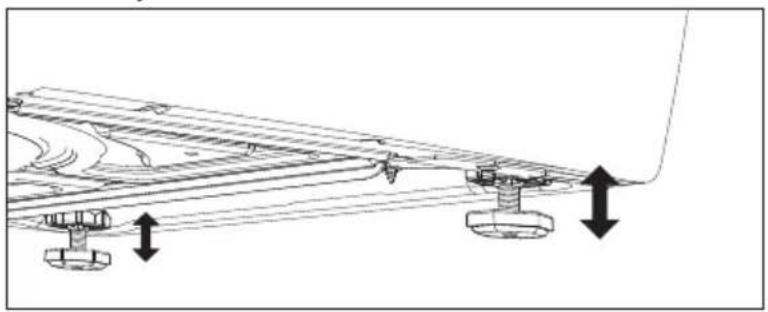 Technical diagram of a mechanical assembly with two downward arrows indicating motion or force directions (no text or symbols present)