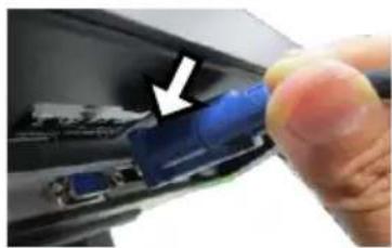 Posiflex LM-3110E - Connecting VGA and USB Cables - 6