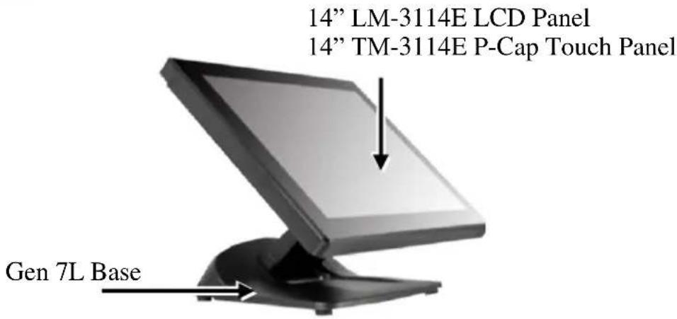 14" LM-3114E LCD Panel 14" TM-3114E P-Cap Touch Panel Gen 7L Base