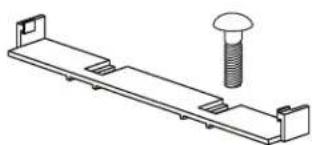 Technical line drawing of a mechanical bracket with a bolt and mounting flange (no text or symbols)