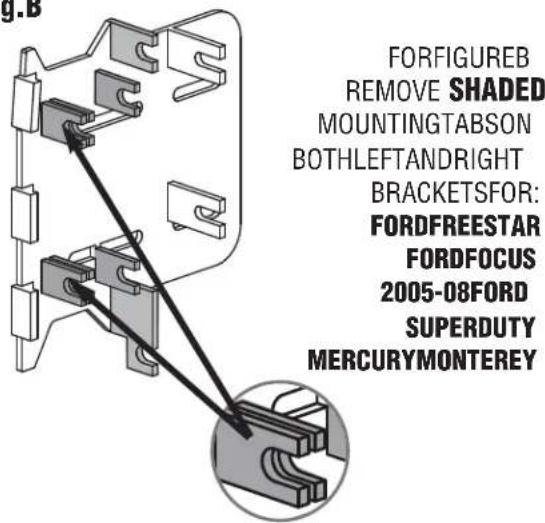 g.b FORFIGUREB REMOVE SHADED MOUNTINGTABSON BOTHLEFTANDRIGHT BRACKETSFOR: FORDFREESTAR FORDFOCUS 2005-08FORD SUPERDUTY MERCURYMONTEREY