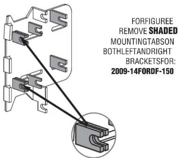 FORFIGUREE REMOVE SHADED MOUNTINGTABSON BOTHLEFTANDRIGHT BRACKETSFOR: 2009-14FORDF-150