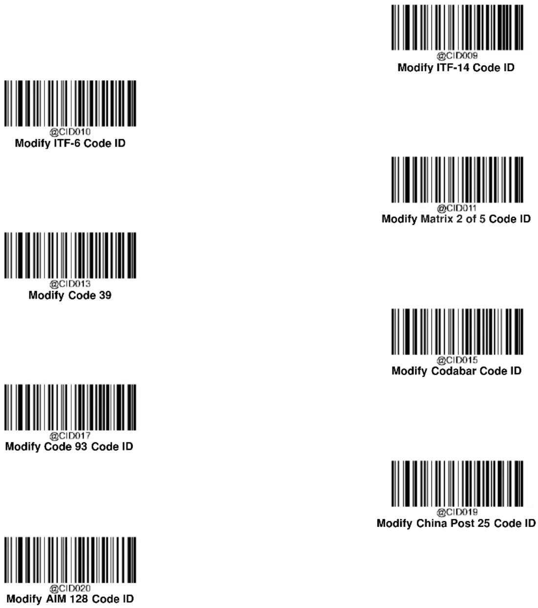 Newland HR22800-BT - Restore the default Code IDs of all symbologies: - 9