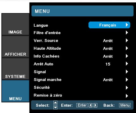 OPTOMA EH2060 - Commandes de l'utilisateur - 1