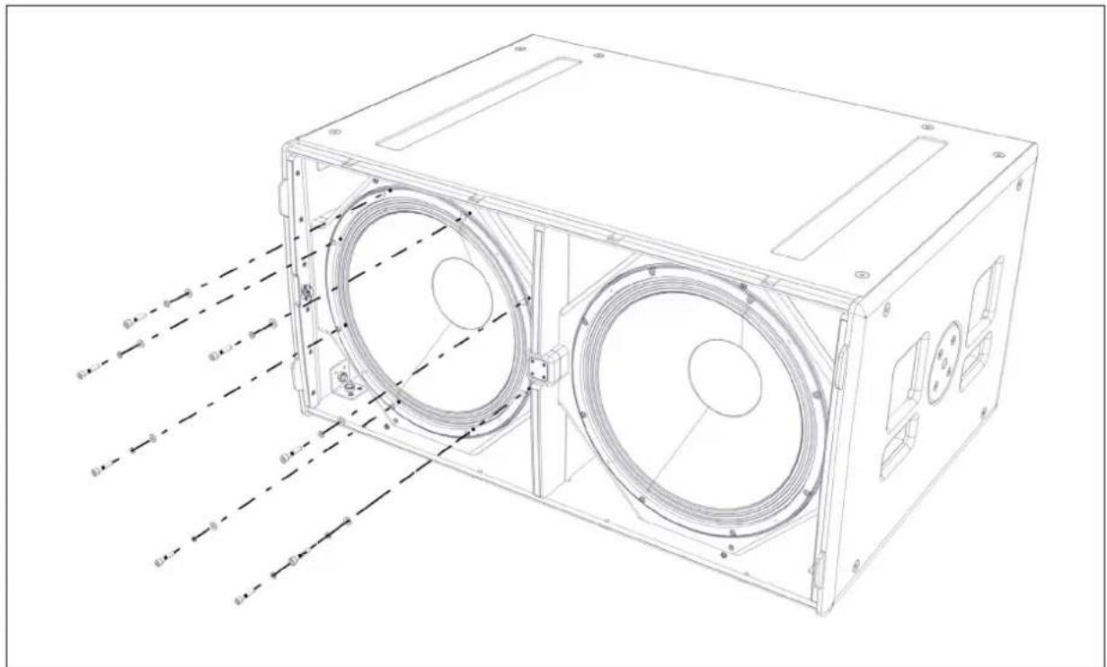 Martin Audio WPC - SX218 - Replacing a Drive Unit - 4