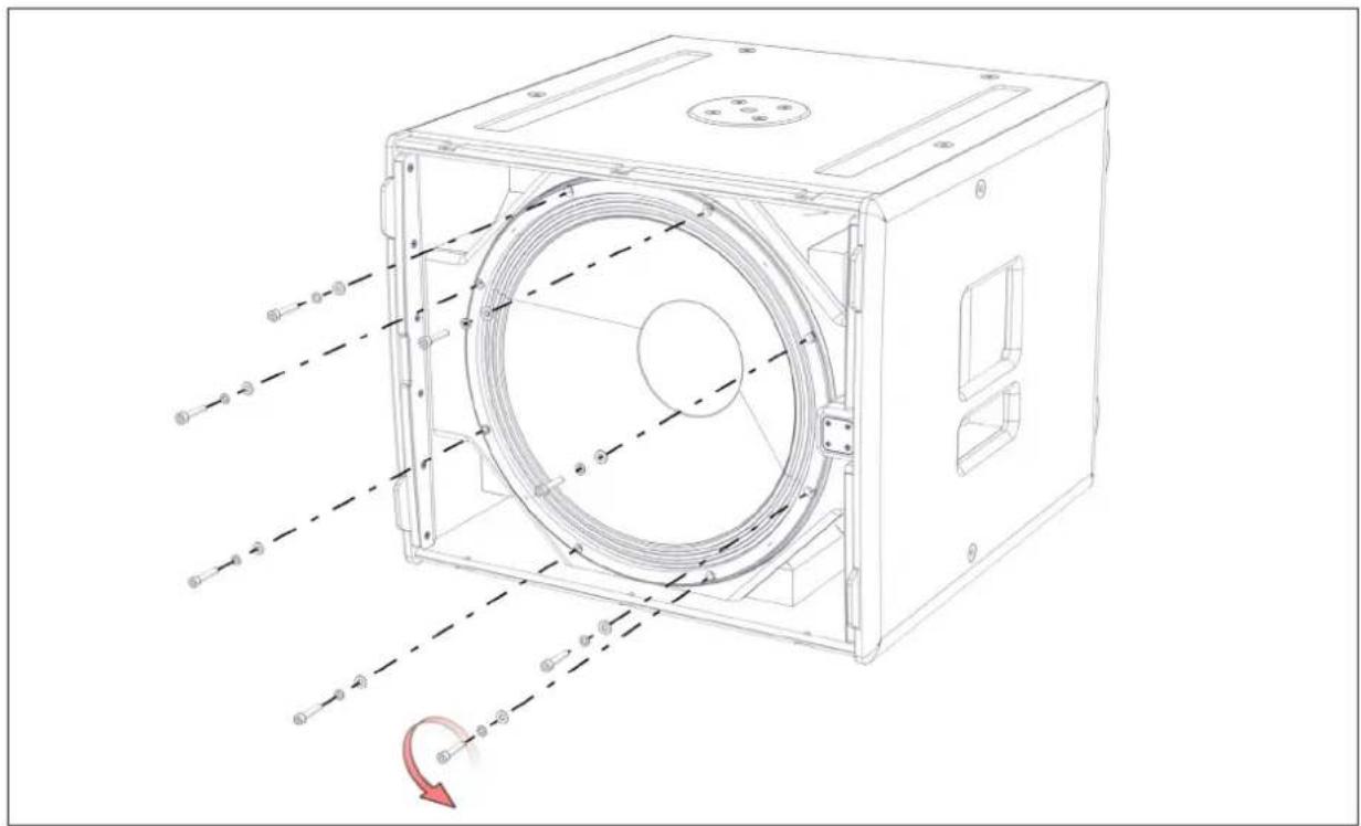 Martin Audio WPC - SX118 Subwoofer - Replacing the Drive Unit - 3