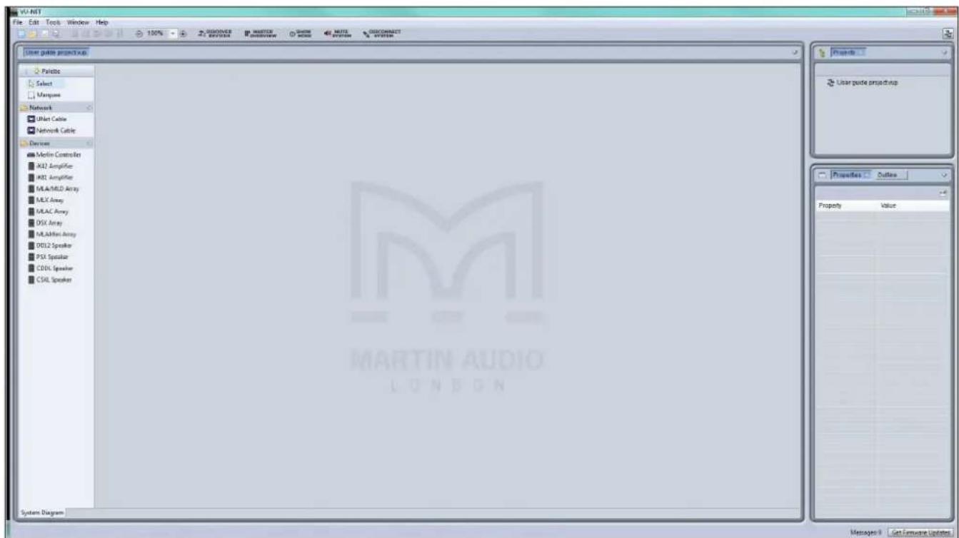 user guide project view Palette Select Marques Network UPNet Cable Network Cable Devices Melin Controller K12 Amplifier K13 Amplifier MLA/MLD Array MLX Array MLAC Array DSX Array ML鋰ton Array DOLZ Speaker PSX Speaker CDOL Speaker CSIL Speaker System Diagram Properties Linear guide project-up Property Value Messages: Get Furniture Updates