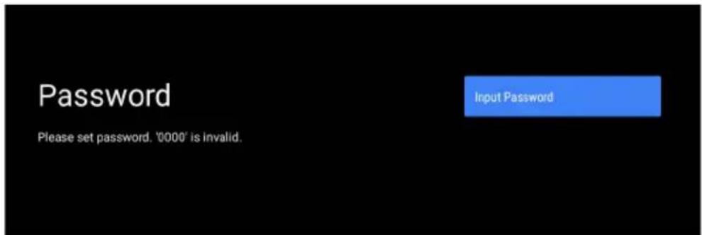 Password Please set password. '0000' is invalid. Input Password