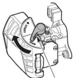Technical diagram showing mechanical assembly with labeled components and directional arrows indicating motion or movement