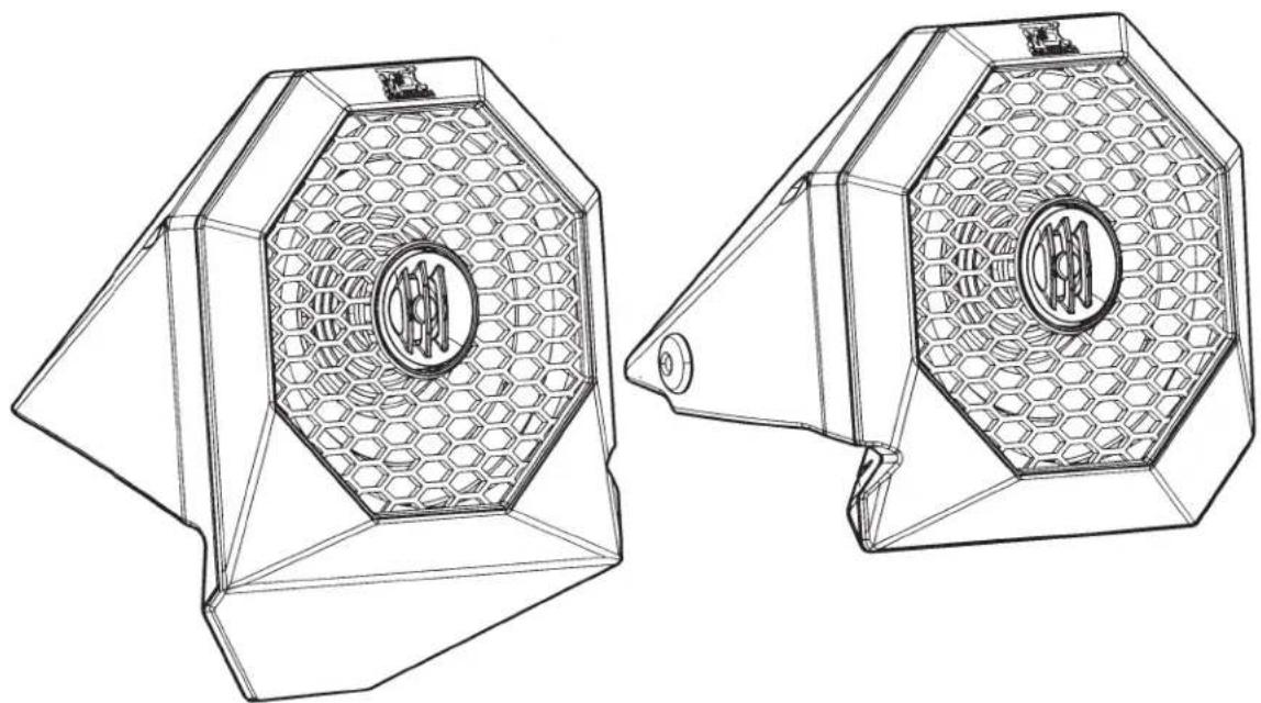 Technical line drawings of two hexagonal mechanical components with internal hexagonal patterns (no text or symbols)