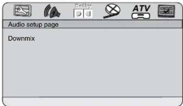 Audio setup page Downmix