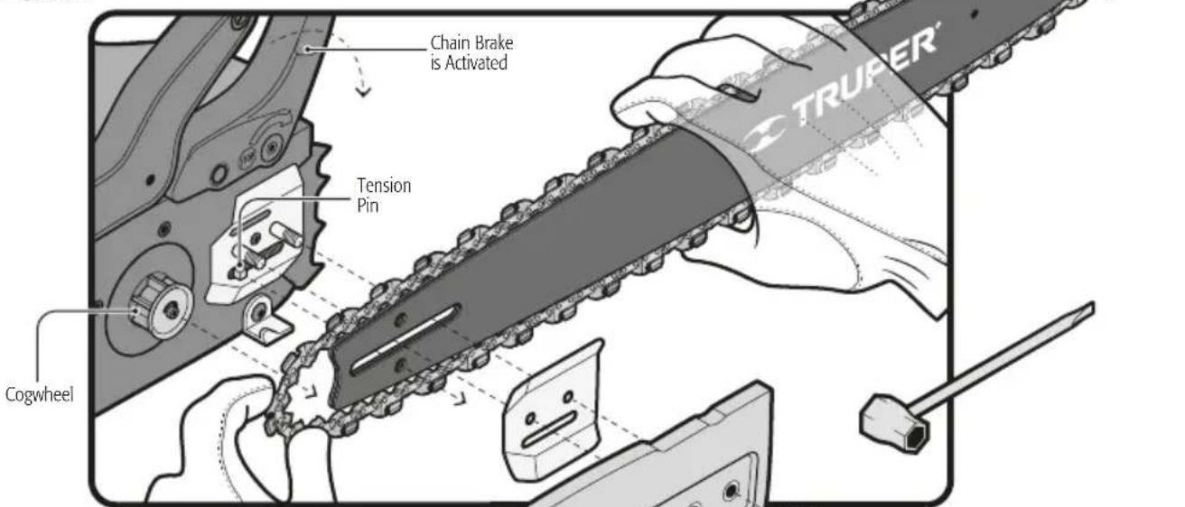 Chain Brake is Activated Tension Pin Cogwheel TRUPER®
