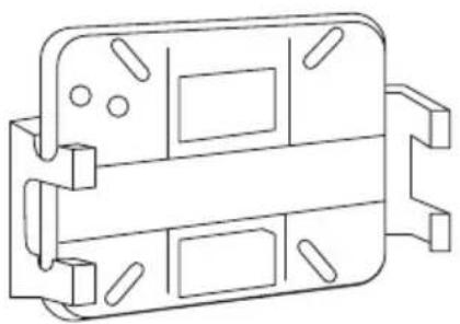 Technical line drawing of a mechanical housing or bracket component (no text or symbols)