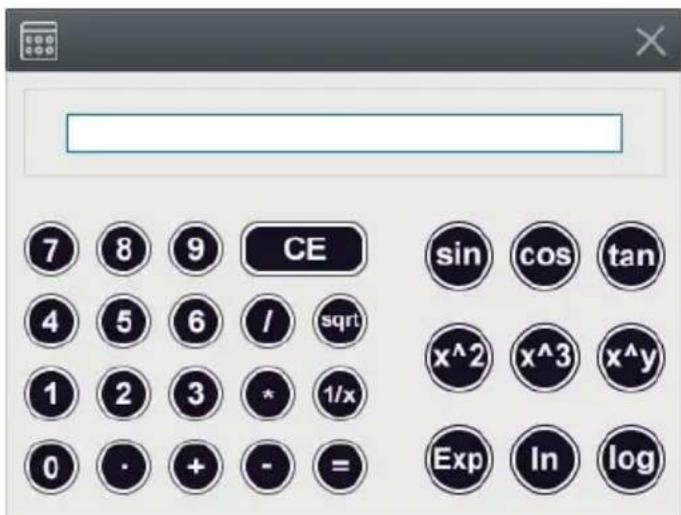 7 8 9 CE sin cos tan 4 5 6 / sqrt x^2 x^3 x^y 1 2 3 * 1/x 0 - + - = Exp In log