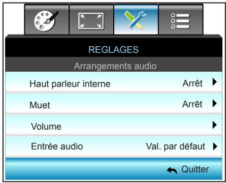 OPTOMA EH319UST - REGLAGES | Arrangements audio - 1
