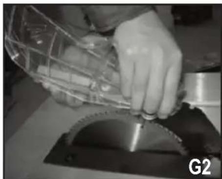 STANLEY STST1825 - Installing the blade guard (FIG. G1 and G2) - 2