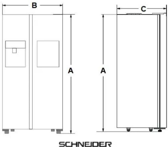 SCHNEIDER S-SBS 590.4 A+ ICMIXK - Space requirement - 1