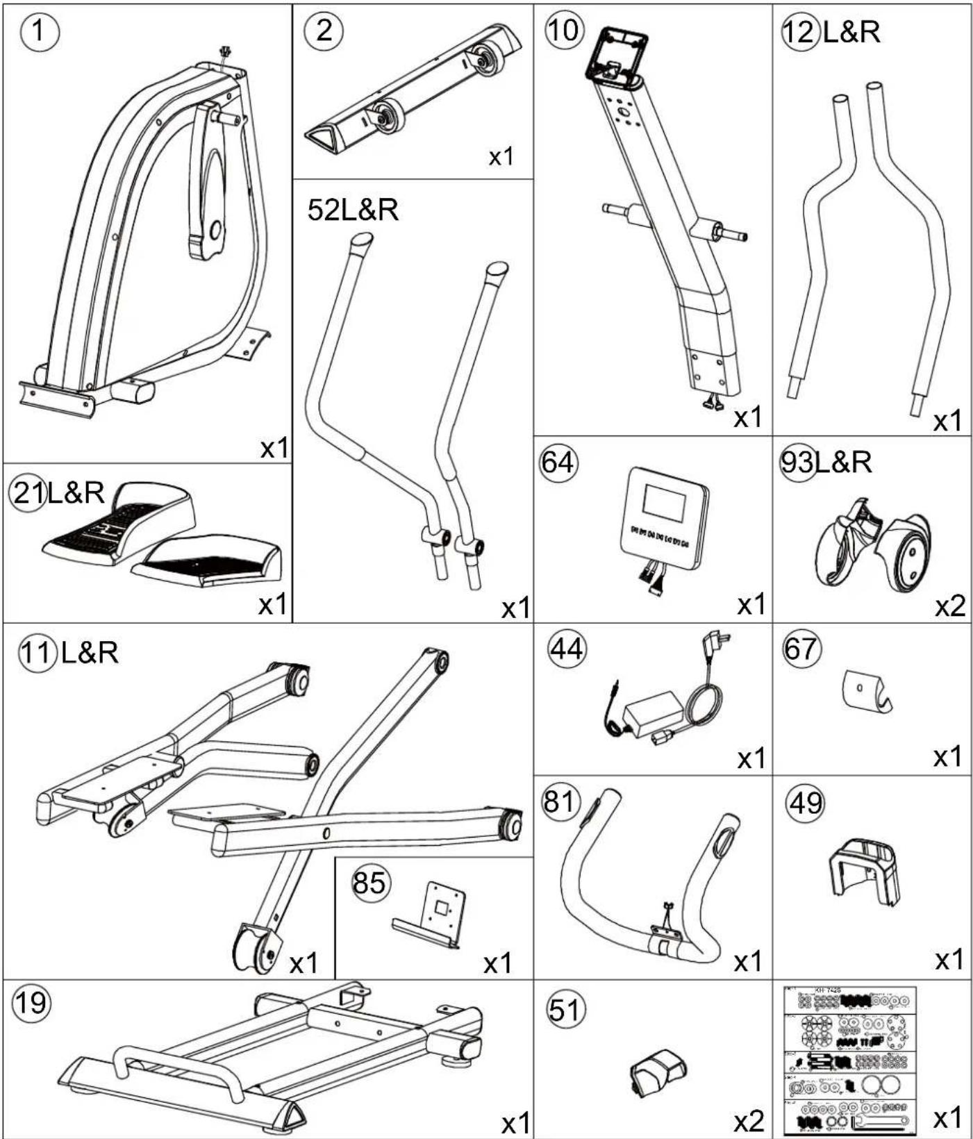 Toorx ERX-3500 - CHECK LIST (CONTENTS OF PACKAGE): - 1