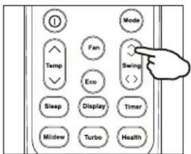 Mode Fan Temp Eco Swing < Sleep Display Timer Mildew Turbo Health