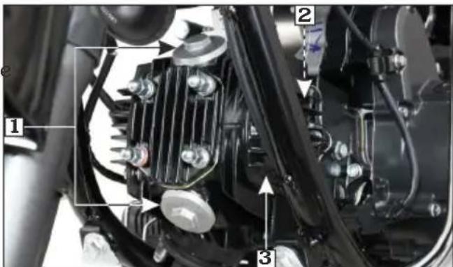 Technical diagram of a vehicle's internal components with numbered labels pointing to specific parts.