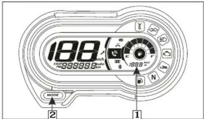 188 km/h TRIP: 888988 1888 km/h MODE 2 1