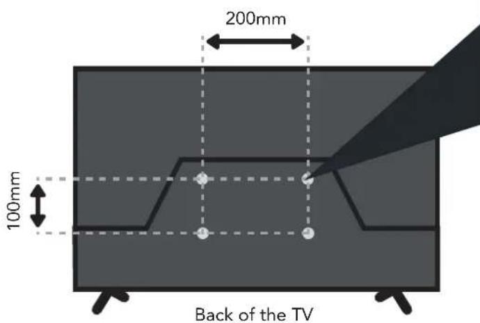 200mm 100mm Back of the TV