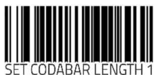 SET CODABAR LENGTH 1