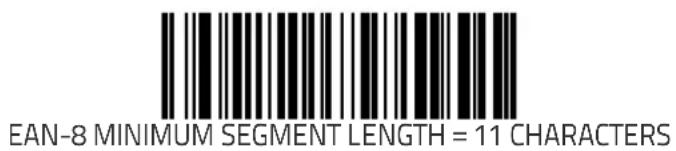 EAN-8 MINIMUM SEGMENT LENGTH = 11 CHARACTERS
