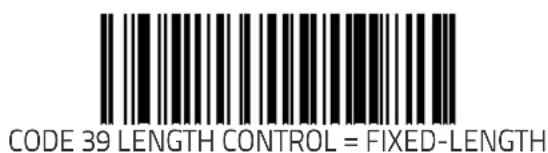 CODE 39 LENGTH CONTROL = FIXED-LENGTH