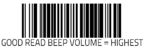 GOOD READ BEEP VOLUME = HIGHEST